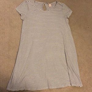 Black and white striped T-shirt dress